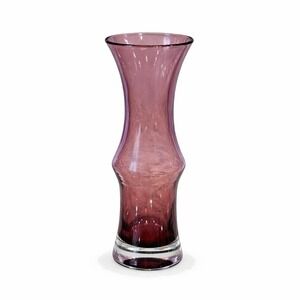 Vintage Amethyst Purple Art Glass Bud Vase 7" MCM Viking Style